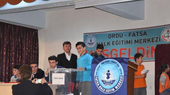 Fatsa Öğrenci Meclis Başkanlığına Gazi Mesleki ve Teknik Anadolu Lisesi Öğrencisi Emirhan SARI Seçildi.
